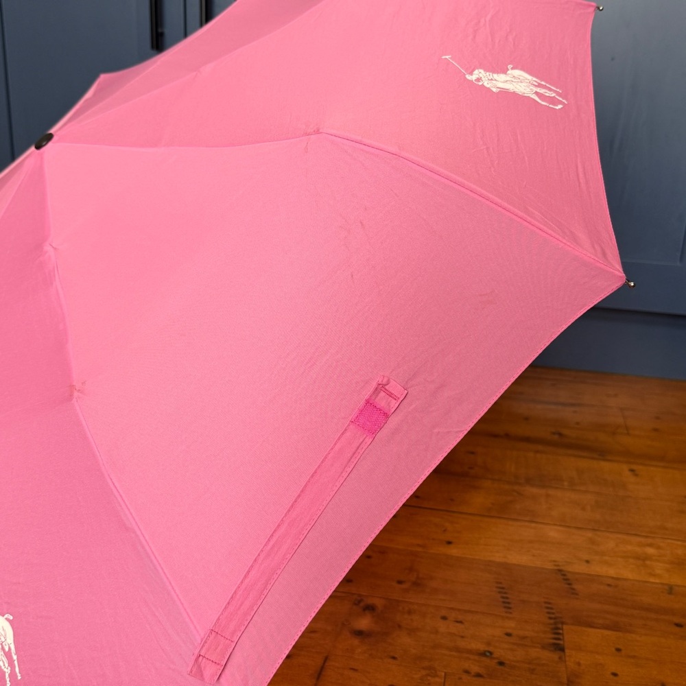 POLO Ralph Lauren Collapsible Umbrella Bubblegum Pink - Picture 4 of 14